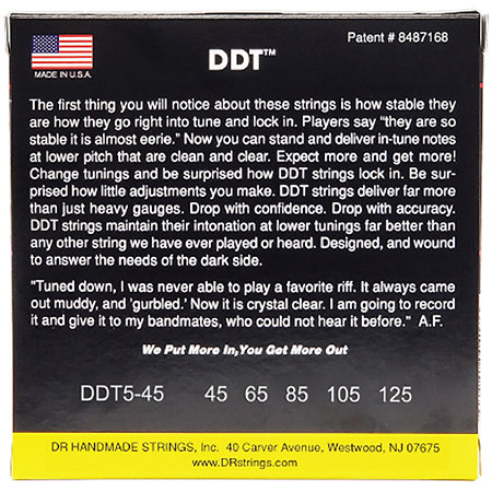 DDT Drop Down Tuning Medium 5 Cordes 45-125 DR Strings