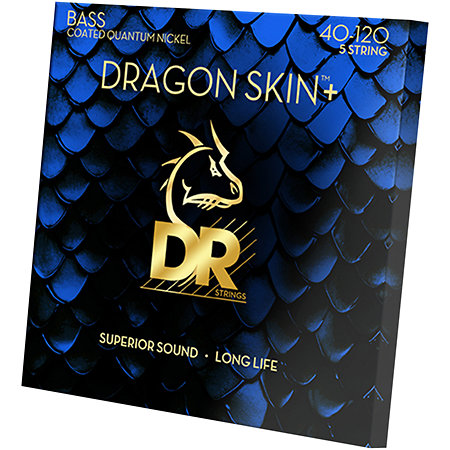DR Strings Dragon Skin+ Core Technology Coated Wrap 5 Cordes Light 40-120