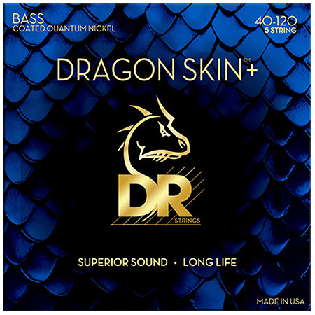 DR Strings Dragon Skin+ Core Technology Coated Wrap 5 Cordes Light 40-120