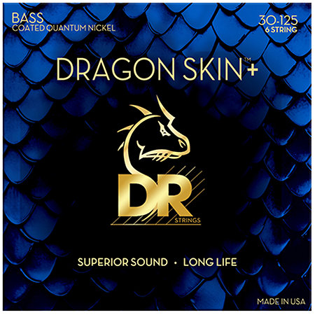 DR Strings Dragon Skin+ Core Technology Coated Wrap 6 Cordes Medium 30-125