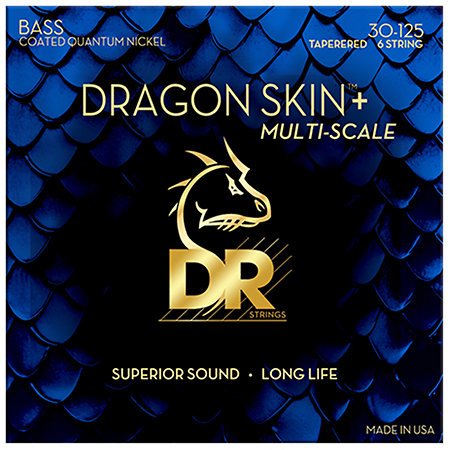DR Strings Dragon Skin+ Core Technology Coated Wrap 6 Cordes Medium Multi Scale 30-125