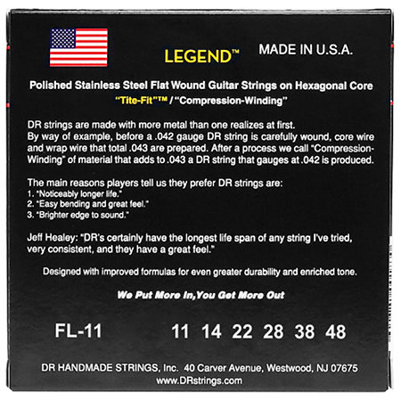 Legend Polished Flatwound Light 11-48 DR Strings