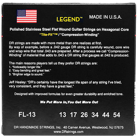 Legend Polished Flatwound Heavy 13-54 DR Strings