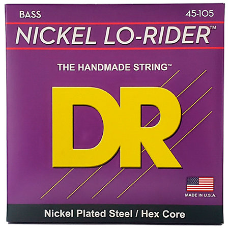 DR Strings Nickel Lo Rider Nickel Plated Medium 45-105