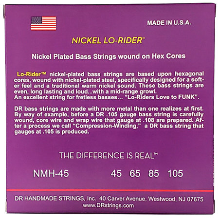 Nickel Lo Rider Nickel Plated Medium 45-105 DR Strings
