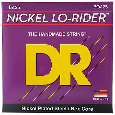 DR Strings Nickel Lo Rider Nickel Plated 6 Cordes Medium 30-125