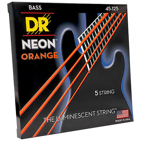 DR Strings Hi Def Neon Orange 5 Cordes Medium 45-125