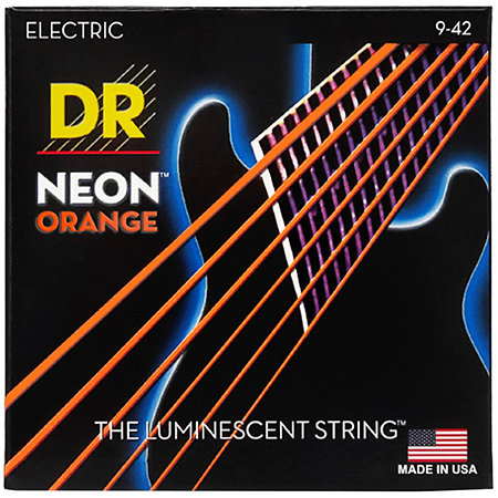 DR Strings Hi Def Neon Orange 6 Cordes Light 9-42