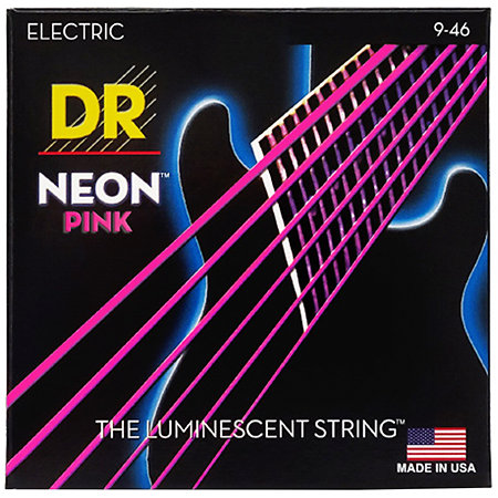 DR Strings Hi Def Neon Pink 6 Cordes Light Medium 9-46