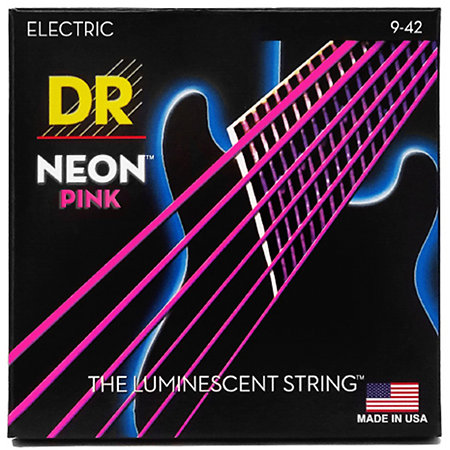 DR Strings Hi Def Neon Pink 6 Cordes Light 9-42