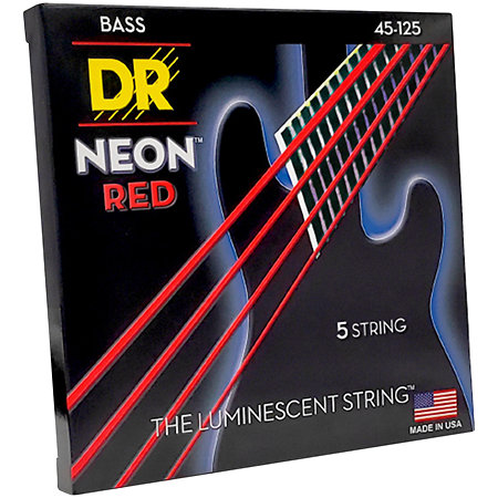 DR Strings Hi Def Neon Red 5 Cordes Medium 45-125