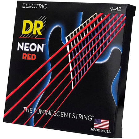 DR Strings Hi Def Neon Red 6 Cordes Light 9-42