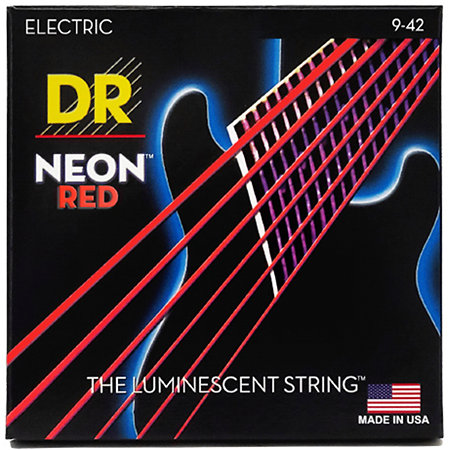 DR Strings Hi Def Neon Red 6 Cordes Light 9-42