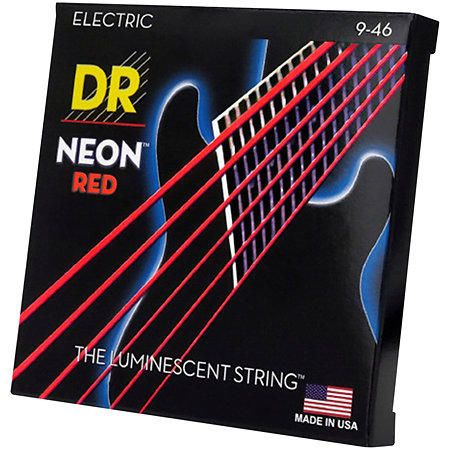 DR Strings Hi Def Neon Red 6 Cordes Light Medium 9-46