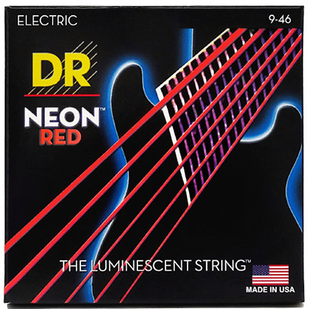 DR Strings Hi Def Neon Red 6 Cordes Light Medium 9-46