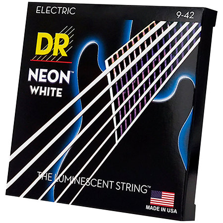 DR Strings Hi Def Neon White 6 Cordes Light 9-42