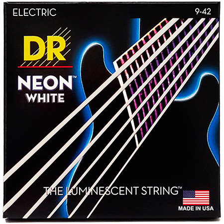 DR Strings Hi Def Neon White 6 Cordes Light 9-42