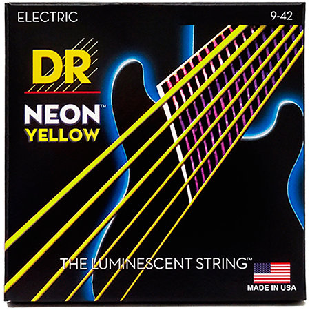 DR Strings Hi Def Neon Yellow 6 Cordes Light 9-42