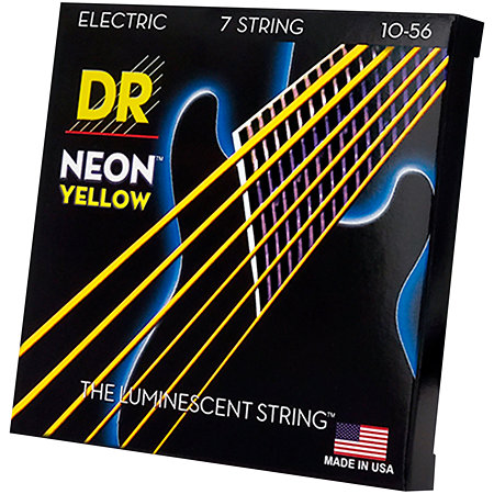 DR Strings Hi Def Neon Yellow 7 Cordes Medium 10-56