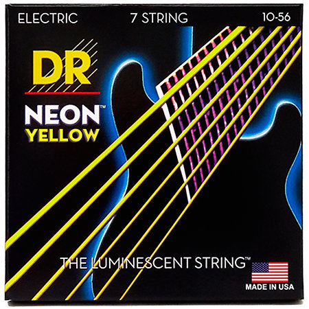 DR Strings Hi Def Neon Yellow 7 Cordes Medium 10-56