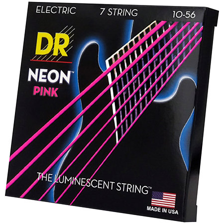 DR Strings Hi Def Neon Pink 7 Cordes Medium 10-56