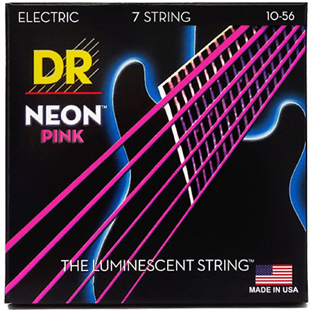 DR Strings Hi Def Neon Pink 7 Cordes Medium 10-56