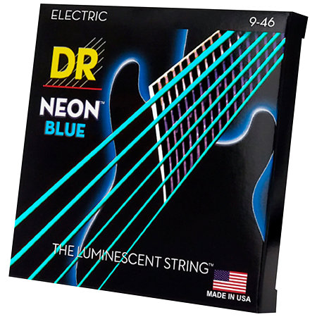 DR Strings Hi Def Neon Blue 6 Cordes Light Medium 9-46