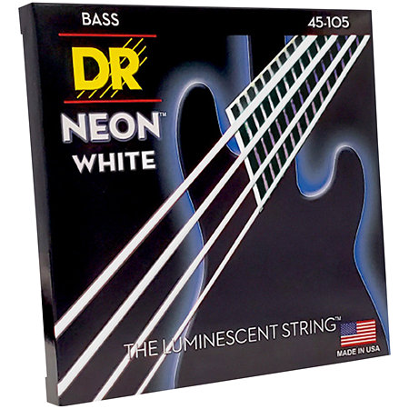 DR Strings Hi Def Neon White 4 Cordes Medium 45-105
