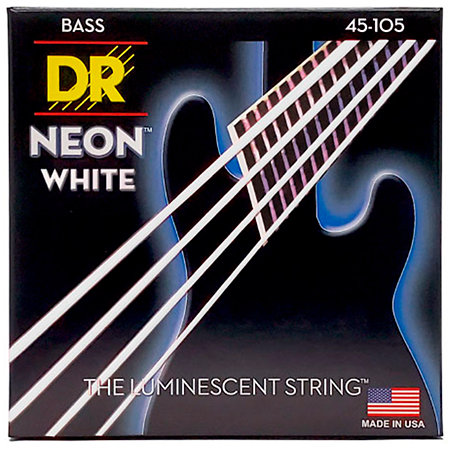 DR Strings Hi Def Neon White 4 Cordes Medium 45-105