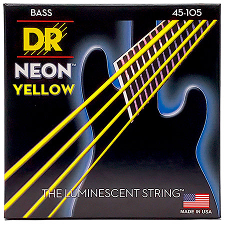 DR Strings Hi Def Neon Yellow 4 Cordes Medium 45-105