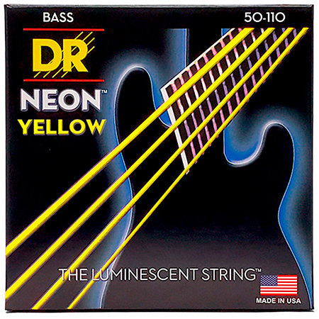 DR Strings Hi Def Neon Yellow 4 Cordes Heavy 50-110