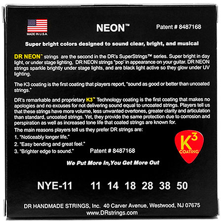Hi Def Neon Yellow 6 Cordes Heavy 11-50 DR Strings