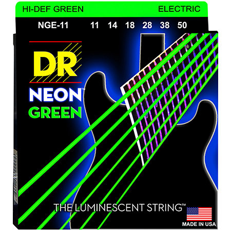 DR Strings Hi Def Neon Green 6 Cordes Heavy 11-50