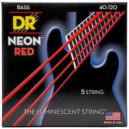 DR Strings Hi Def Neon Red 5 Cordes Light 40-120