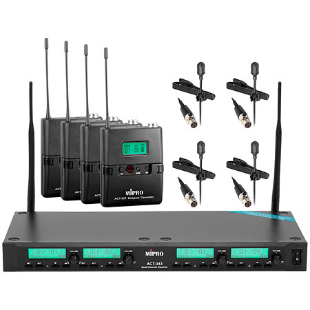Pack ACT 300 QUAD micro cravate MU57LT Mipro