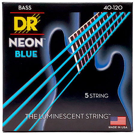DR Strings Hi Def Neon Blue 5 Cordes Light 40-120