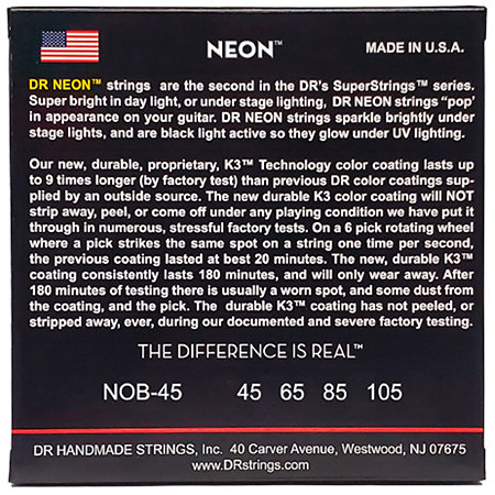 Hi Def Neon Orange 4 Cordes Light 40-100 DR Strings