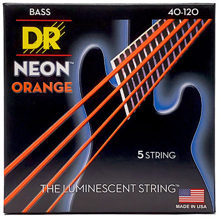 DR Strings Hi Def Neon Orange 5 Cordes Light 40-120