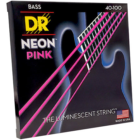 DR Strings Hi Def Neon Pink 4 Cordes Light 40-100