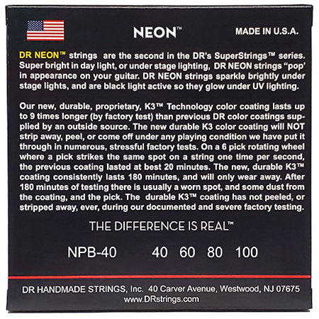 Hi Def Neon Pink 4 Cordes Light 40-100 DR Strings