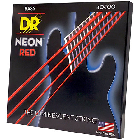 DR Strings Hi Def Neon Red 4 Cordes Light 40-100