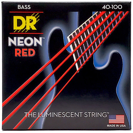 DR Strings Hi Def Neon Red 4 Cordes Light 40-100