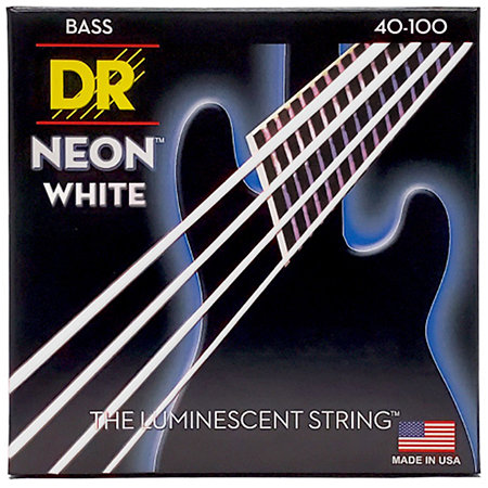 DR Strings Hi Def Neon White 4 Cordes Light 40-100