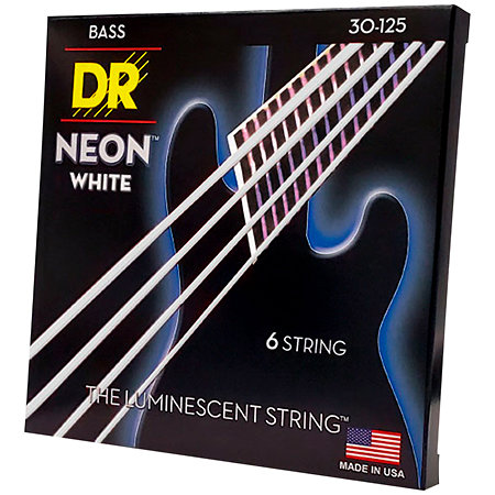DR Strings Hi Def Neon White 6 Cordes Medium 30-125