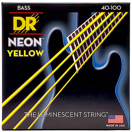 DR Strings Hi Def Neon Yellow 4 Cordes Light 40-100