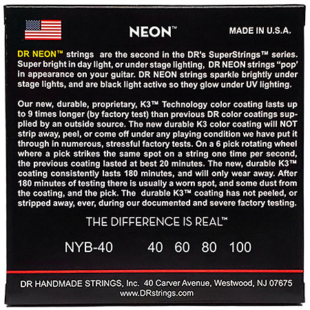 Hi Def Neon Yellow 4 Cordes Light 40-100 DR Strings