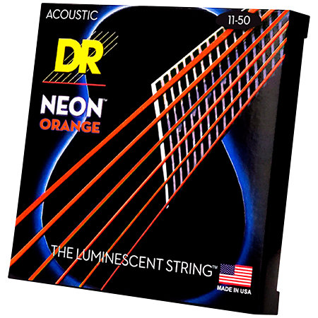 DR Strings Hi Def Neon Orange 6 Cordes Custom Light 11-50