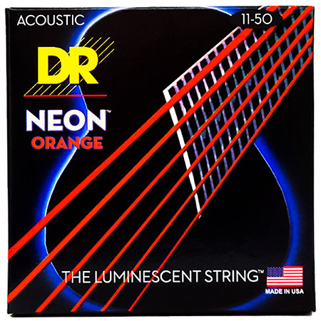 DR Strings Hi Def Neon Orange 6 Cordes Custom Light 11-50