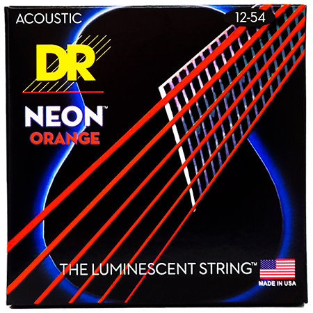 DR Strings Hi Def Neon Orange 6 Cordes Light 12-54