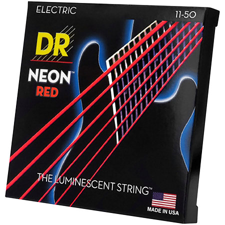 DR Strings Hi Def Neon Red 6 Cordes Custom Light 11-50